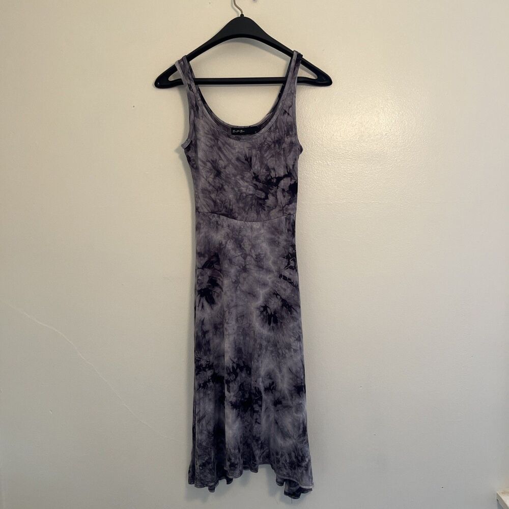 BRIT & BRI Soft Tank Style Black Tye Dye Whimsygoth Sun Dress- XS, Has Pockets!